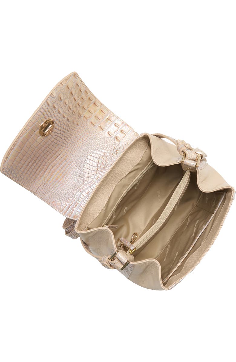 Brahmin Margo Croc Embossed Leather Crossbody Bag, Alternate, color, Pearl Admire