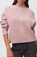 MANGO TEEN Cable Mock Neck Sweater