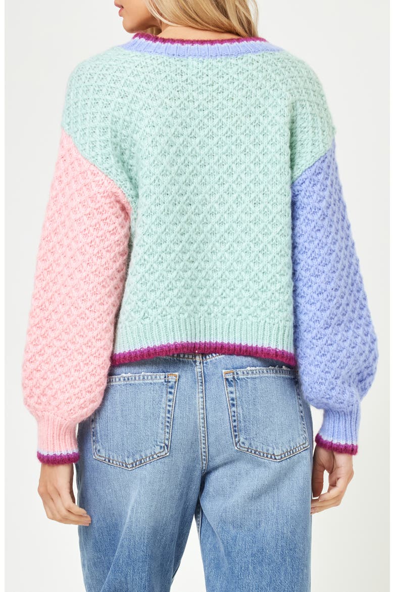Pretty Please Colorblock Sweater, Alternate, color, COSTA DEL SOL COLORBLOCK