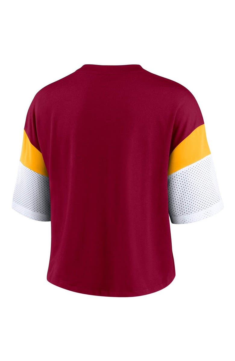 Nike Women's Nike Burgundy/White Washington Football Team Nickname Tri-Blend Performance Crop Top, Alternate, color, 