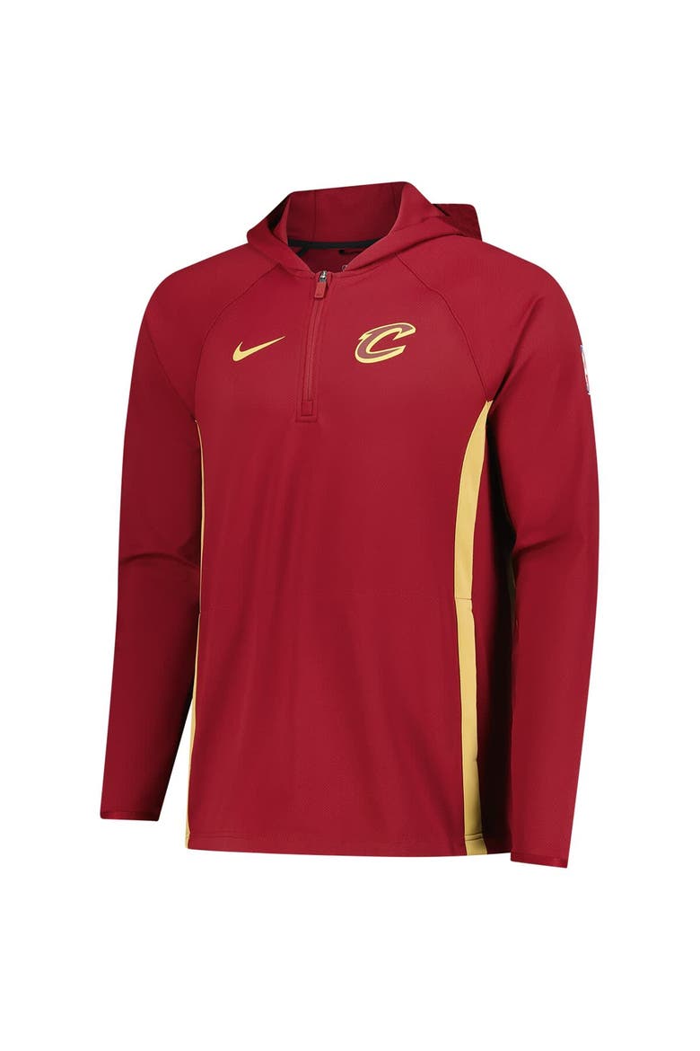 Men's Nike  Wine Cleveland Cavaliers Authentic On Court Zone Quarter-Zip Dri-FIT Hoodie Jacket, Alternate, color, Wine
