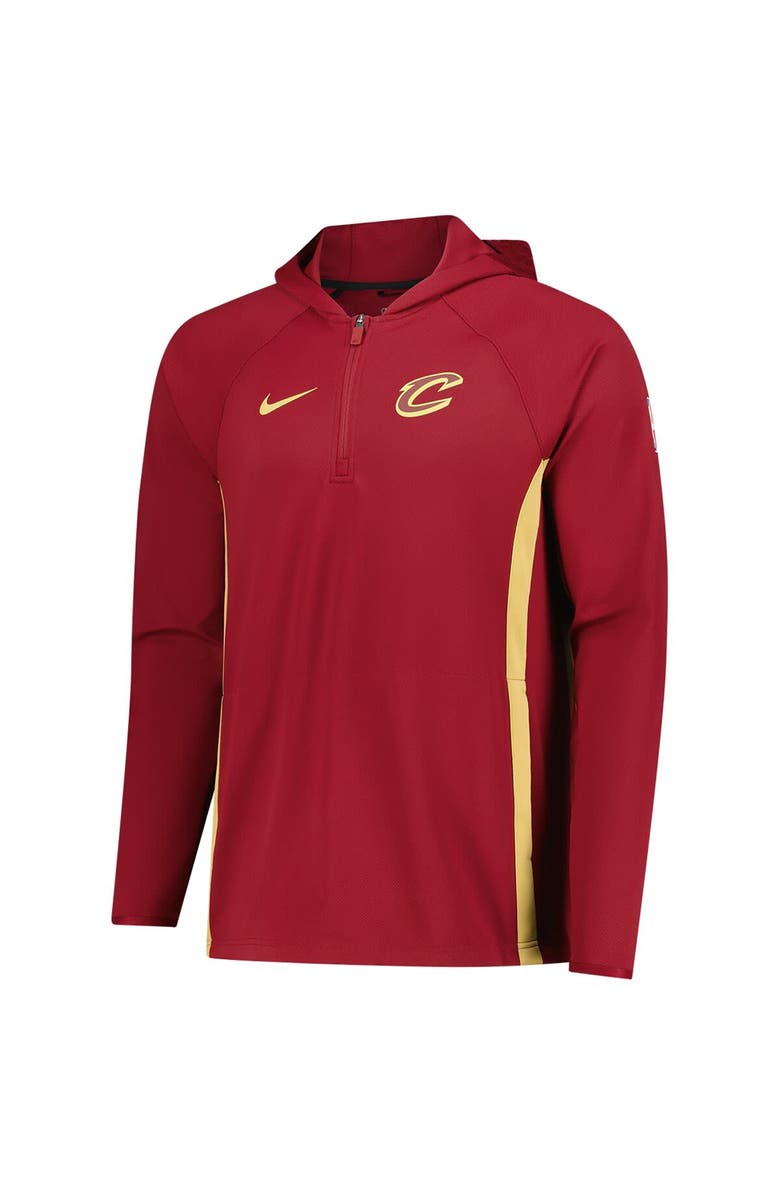 Nike Men's Nike  Wine Cleveland Cavaliers Authentic On Court Zone Quarter-Zip Dri-FIT Hoodie Jacket, Alternate, color, Wine