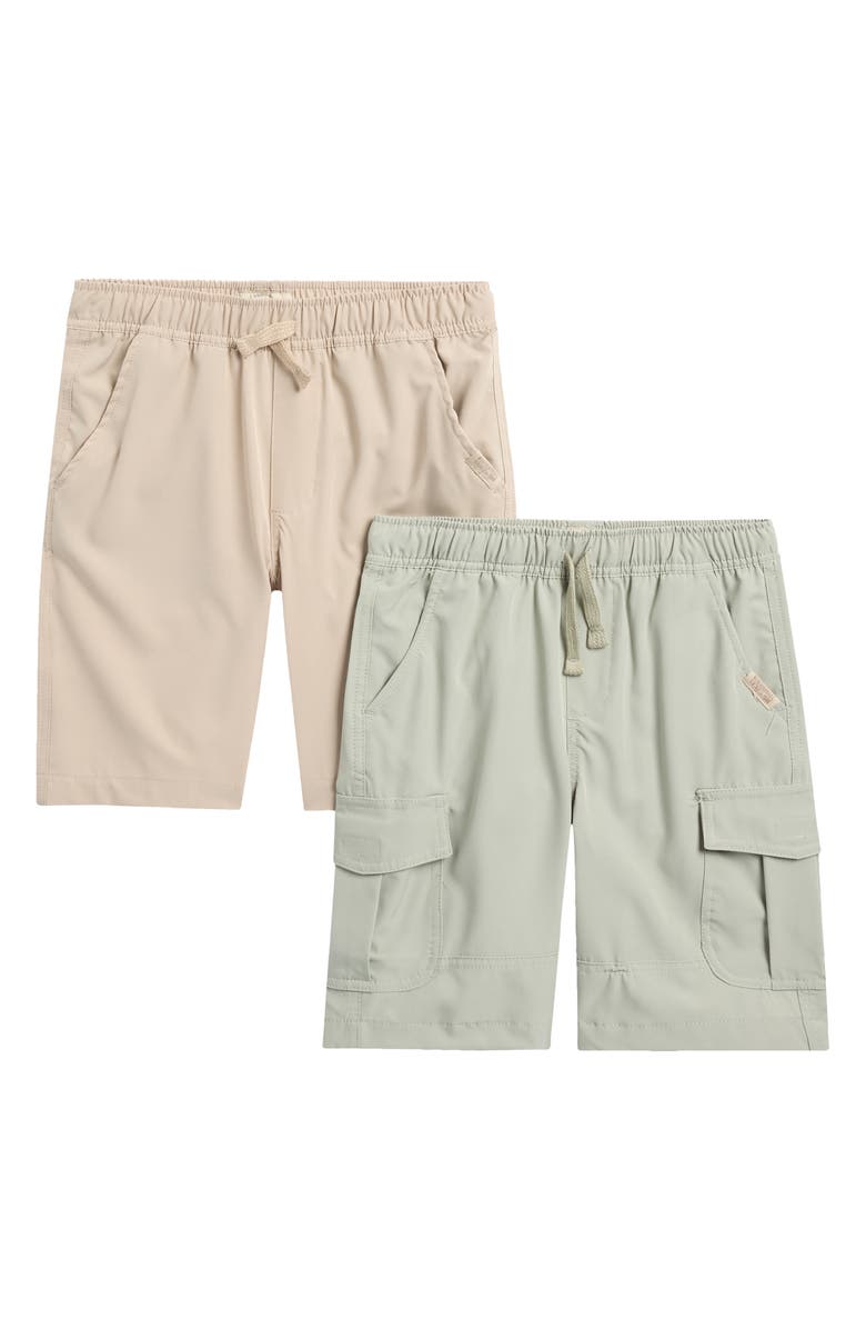 Weatherproof<sup>®</sup> Kids' Assorted 2-Pack Tech Shorts, Main, color, Hum - Humus
