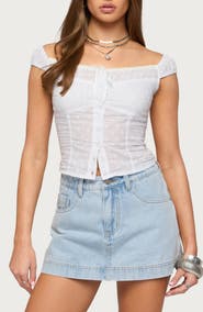 EDIKTED Laura Off the Shoulder Cotton Top