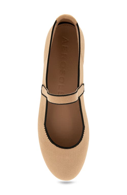 Shop Aerosoles Perry Knit Mary Jane Flat In Beige Bisque Knit