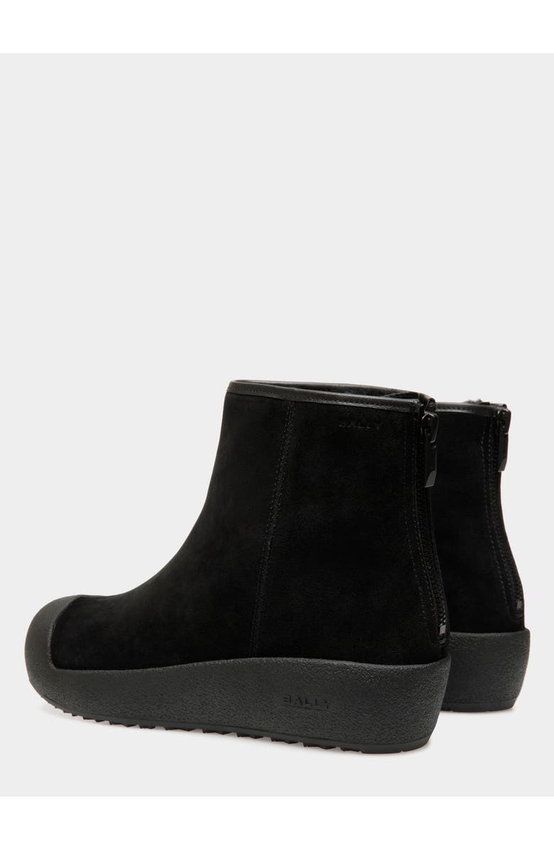 Bally Curling Bootie in Suede, Alternate, color, Black