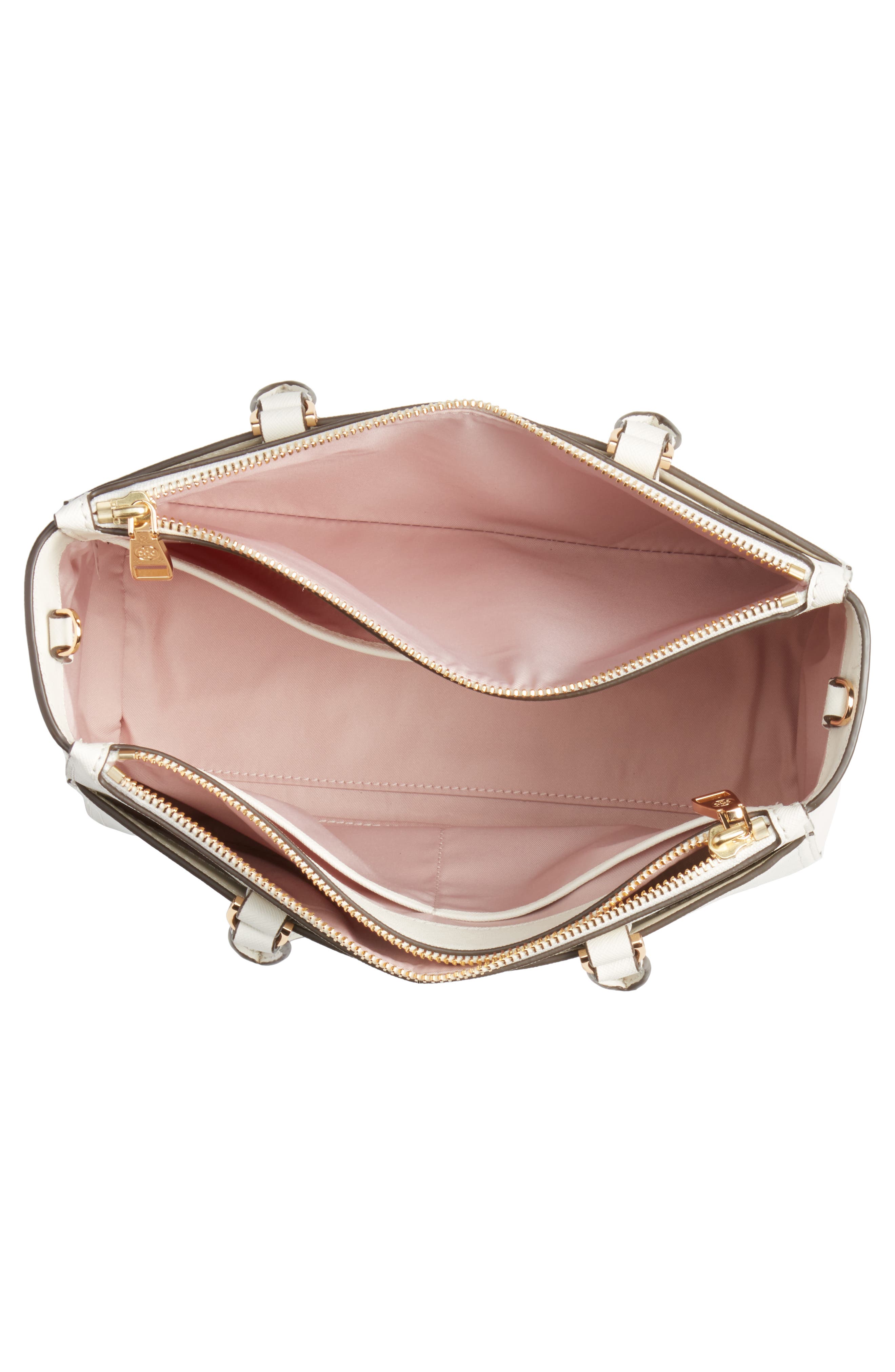 Tory Burch Small Robinson Double-Zip Leather Tote, Alternate, color, 