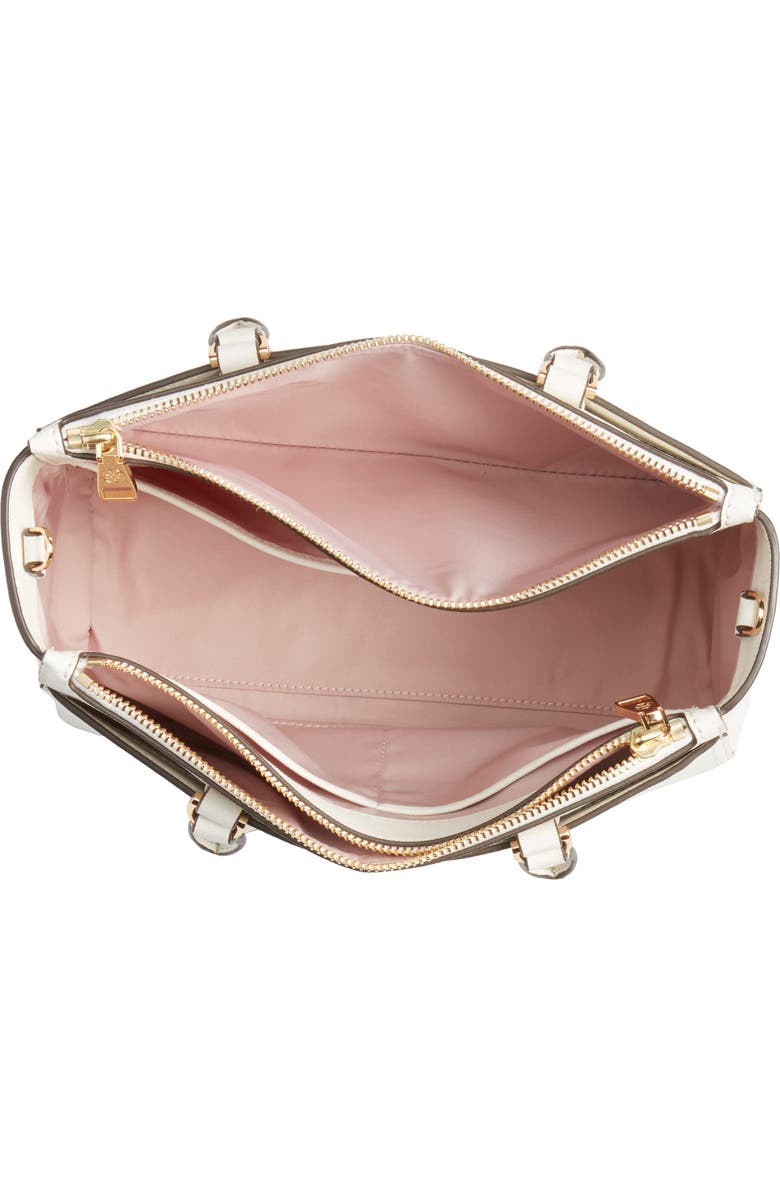 Tory Burch Small Robinson Double-Zip Leather Tote, Alternate, color,