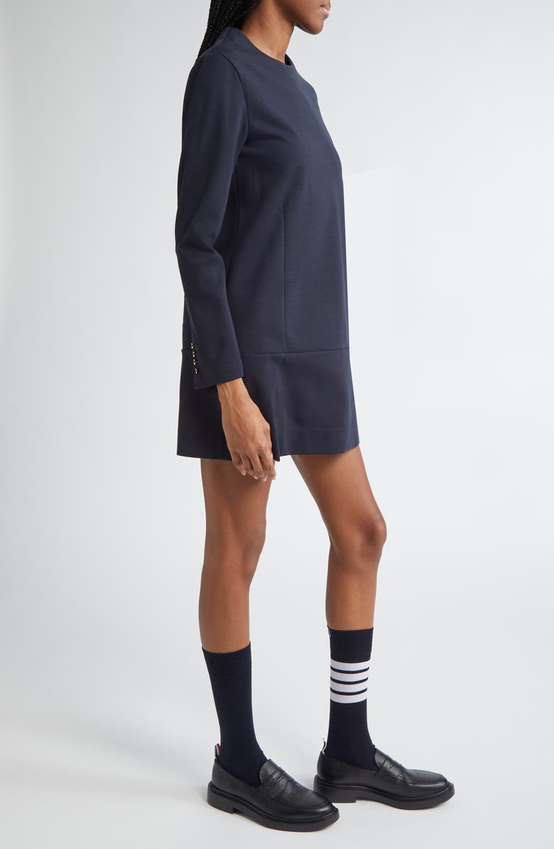 Thom Browne Long Sleeve Wool Blend Shift Dress, Alternate, color,