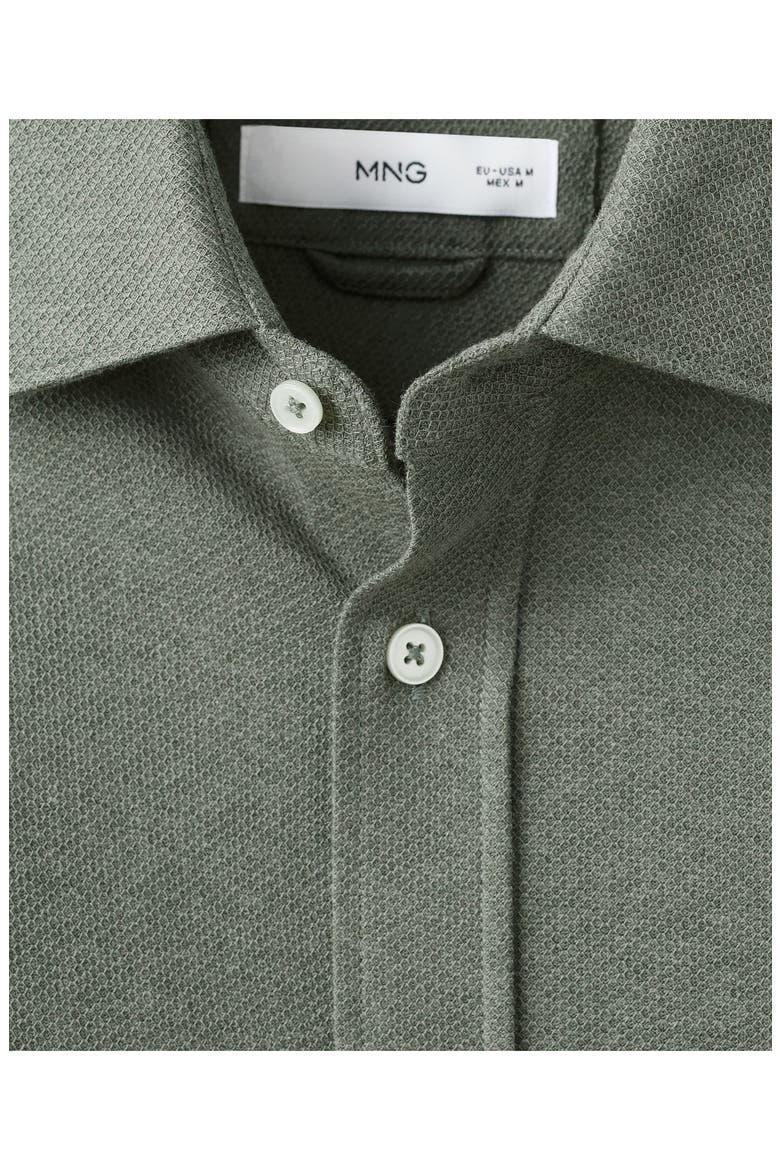 Slim Fit Cotton Piqué Button-Up Shirt, Alternate, color, GREEN