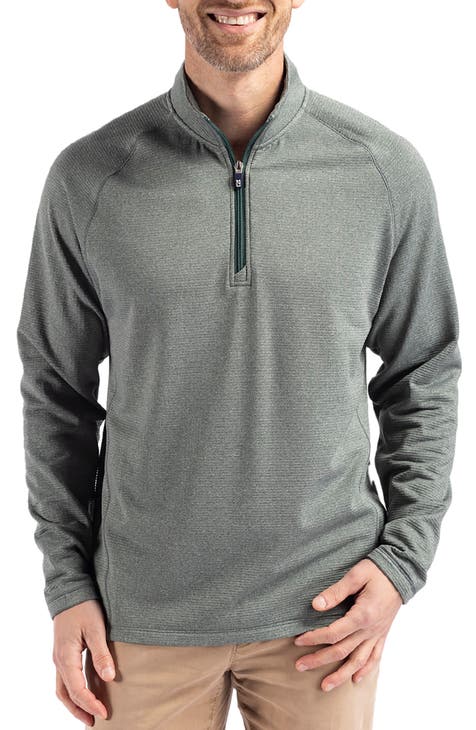 CUTTER & BUCK Men's Big & Tall Charcoal Mainsail Half-Zip Pullover offers Sweater SZL/T