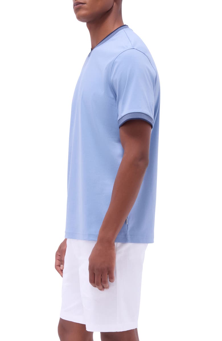 Bugatchi Pima Cotton V-Neck T-Shirt, Alternate, color, Air Blue