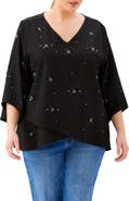 Karen Kane Embellished Asymmetric Hem Top