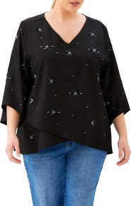 Karen Kane Embellished Asymmetric Hem Top