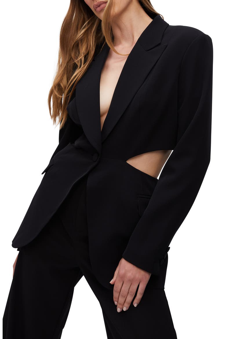 Cassian Cutout Blazer, Alternate, color, BLACK