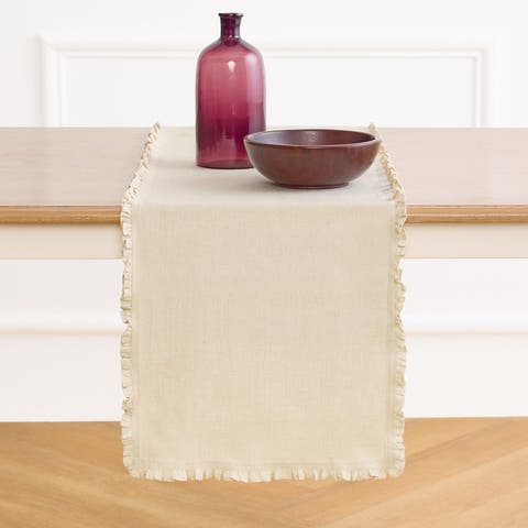 Linen Table Runner for Dining Table, Holiday and Everyday Table Decor - Juliette Ruffle