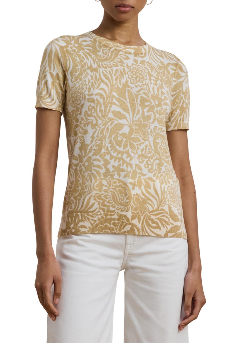 Floral Cotton Blend Sweater, Main, color, CREAM MULTI
