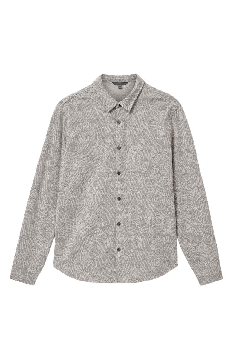 John Varvatos Paladino Jacquard Button-Up Shirt, Alternate, color, Grey Sky