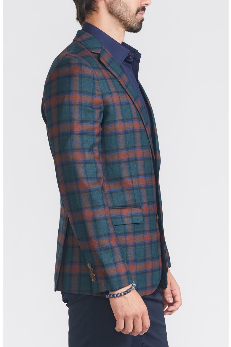Plaid Print Wool Blend Sport Coat, Alternate, color, BLUE