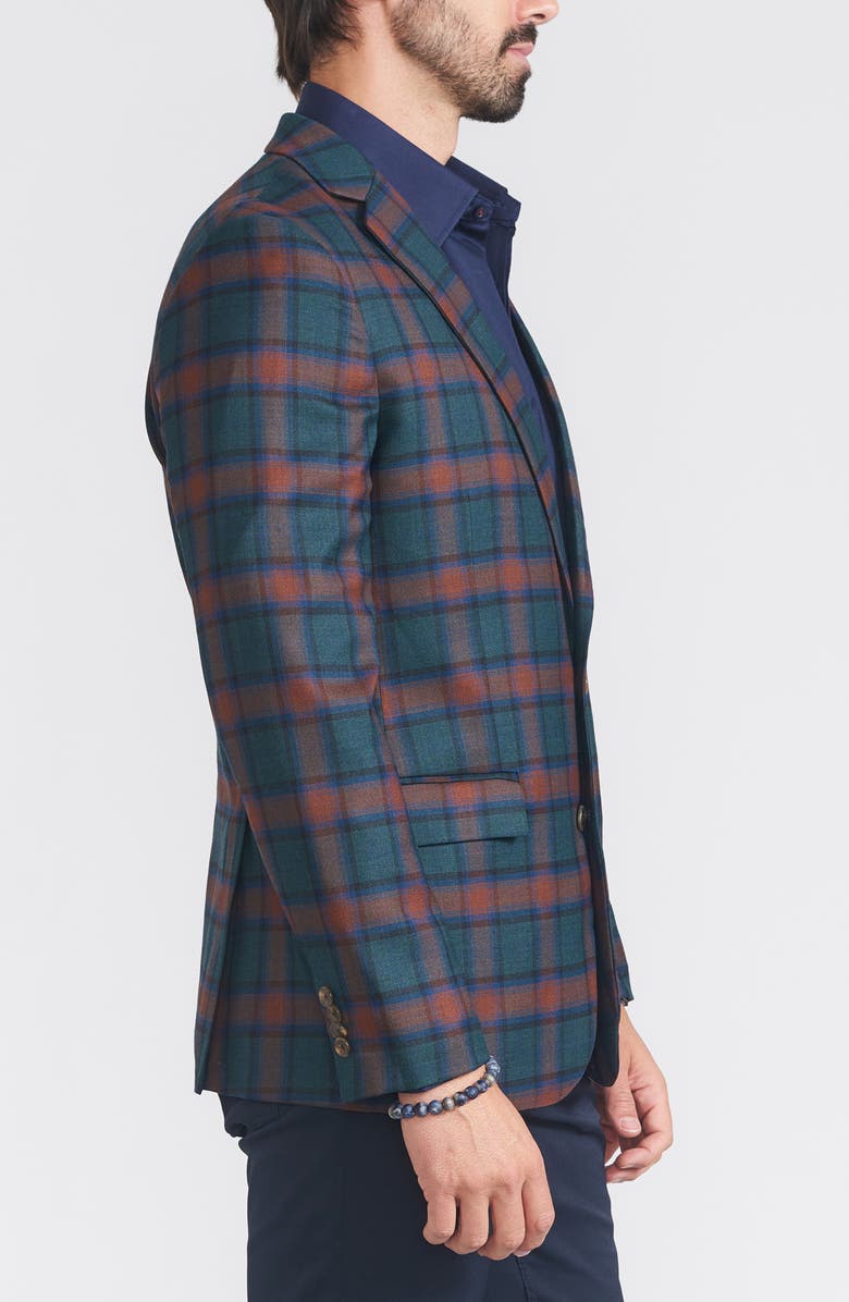 CRICKETEER Plaid Print Wool Blend Sport Coat, Alternate, color, Blue