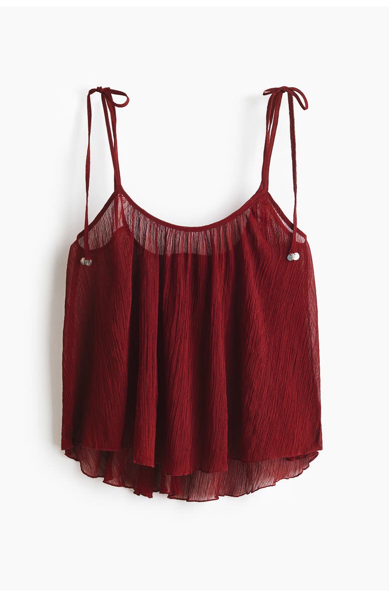 H&M Crinkled Tie-strap Beach Top, Main, color, 