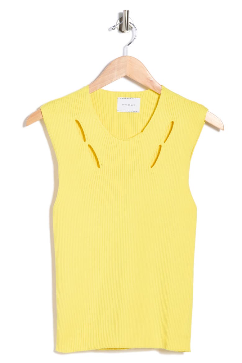 Rib Knit Sleeveless Top, Alternate, color, LEMON