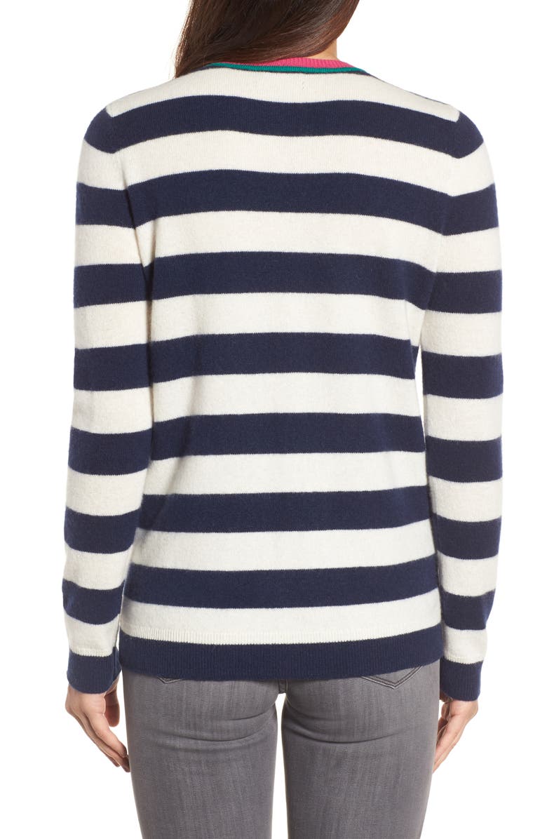 Halogen<sup>®</sup> Stripe Cashmere Sweater, Alternate, color,