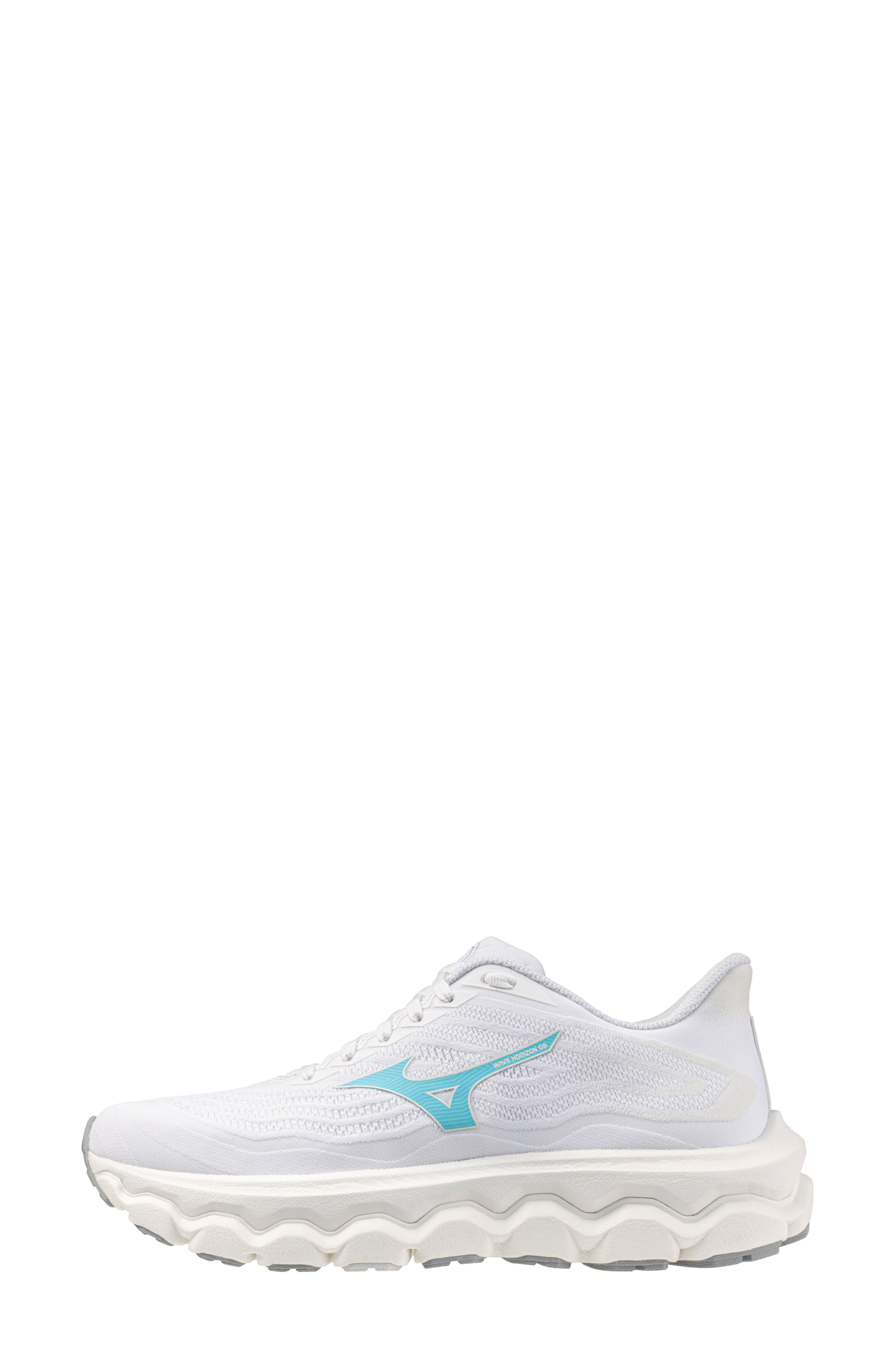Mizuno <p>Wave Horizon 8 Running Shoe (Women) </p>, Alternate, color, White-Tanager Turquoise