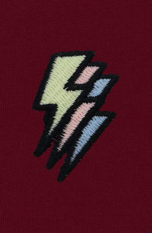 Dalix Lightning Bolt Zip Hoodie In Maroon