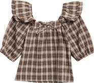 Good Luck Girl Kids' Plaid Ruffle Top