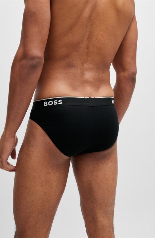 Hugo Boss Boss 3-pack Power Stretch Cotton Briefs In Black