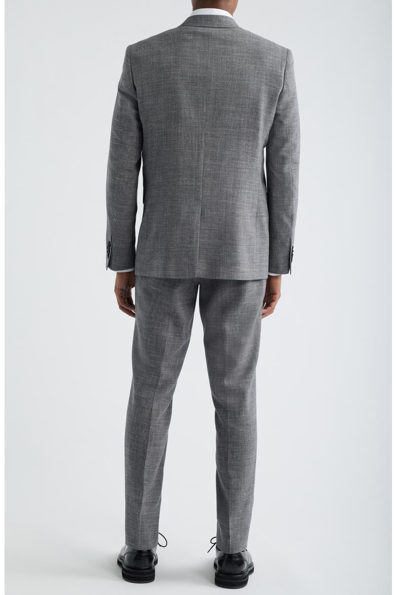 Rawdon Slim Fit Grey Mélange Peak Lapel Suit, Alternate, color, GREY