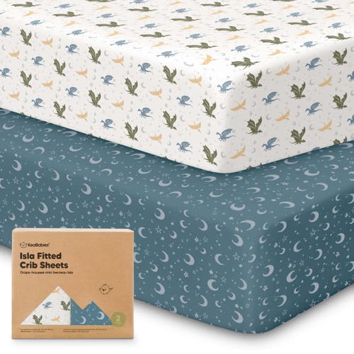 Keababies Isla Fitted Crib Sheets In Dragon Tale