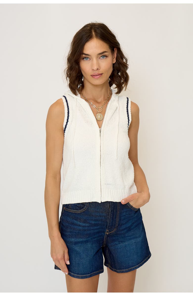 Central Park West Daphne Hooded Zip Up Shell, Main, color,