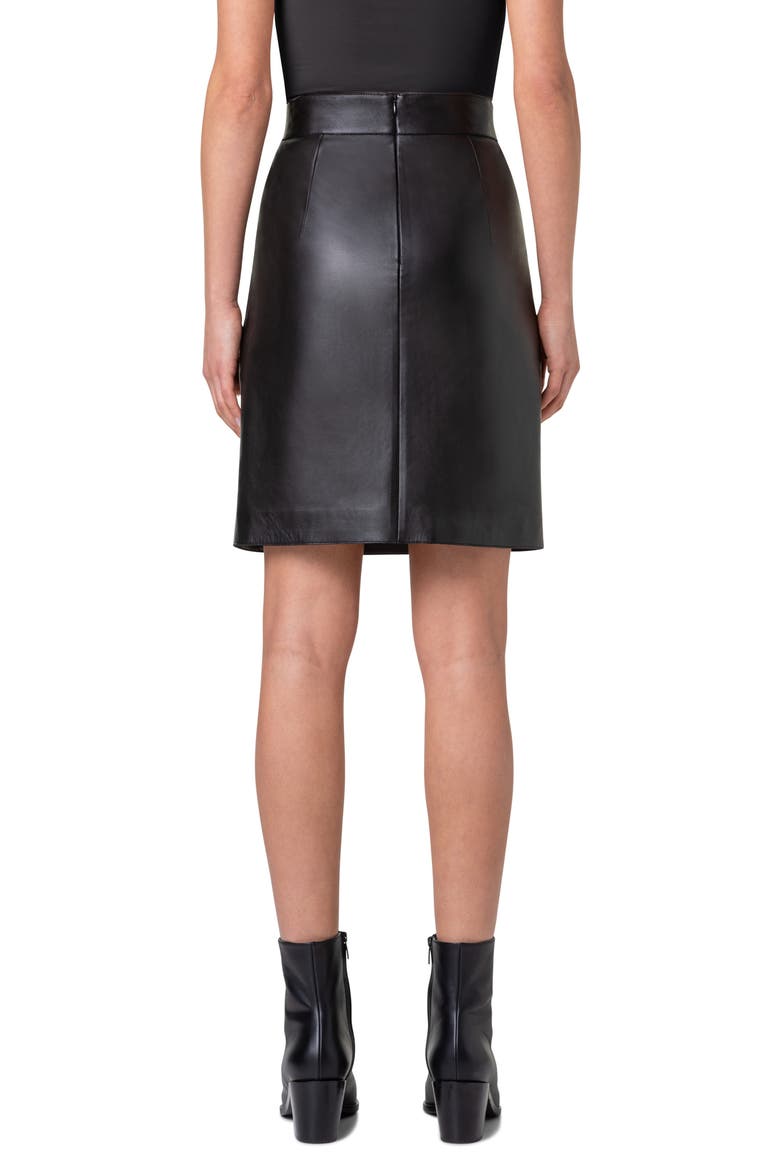 Leather Skirt, Alternate, color, BLACK