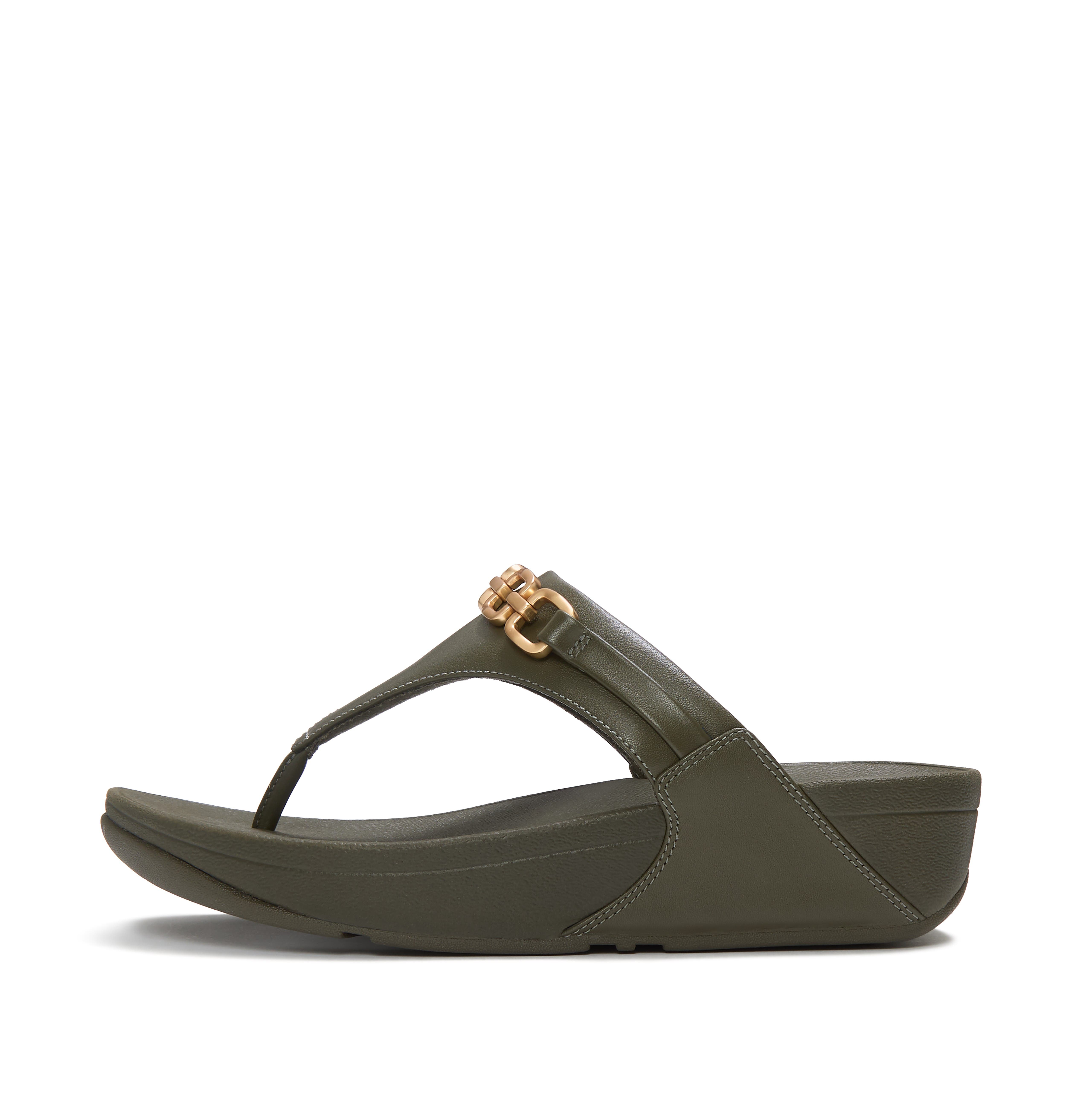Lulu Square-Chain TP Sandal, Alternate, color, Deep Olive