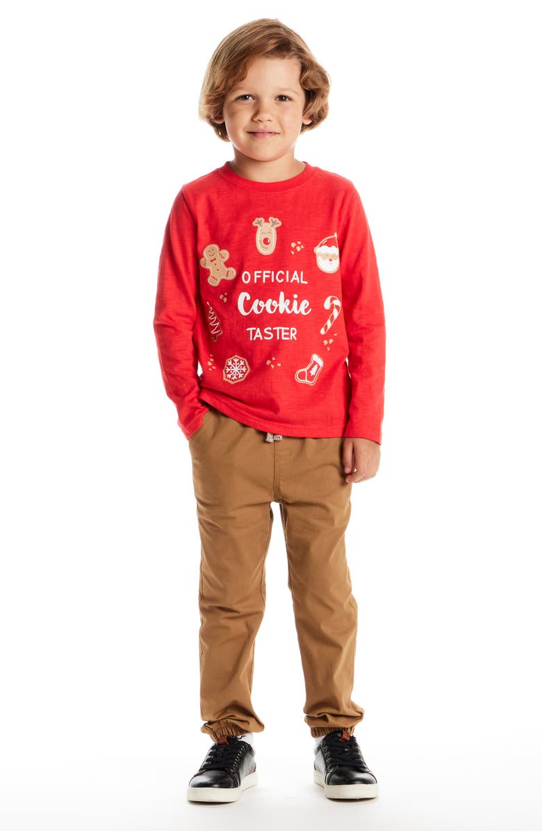 Andy & Evan Kids' Cookie Taster Long Sleeve Cotton Graphic T-Shirt, Alternate, color, Red