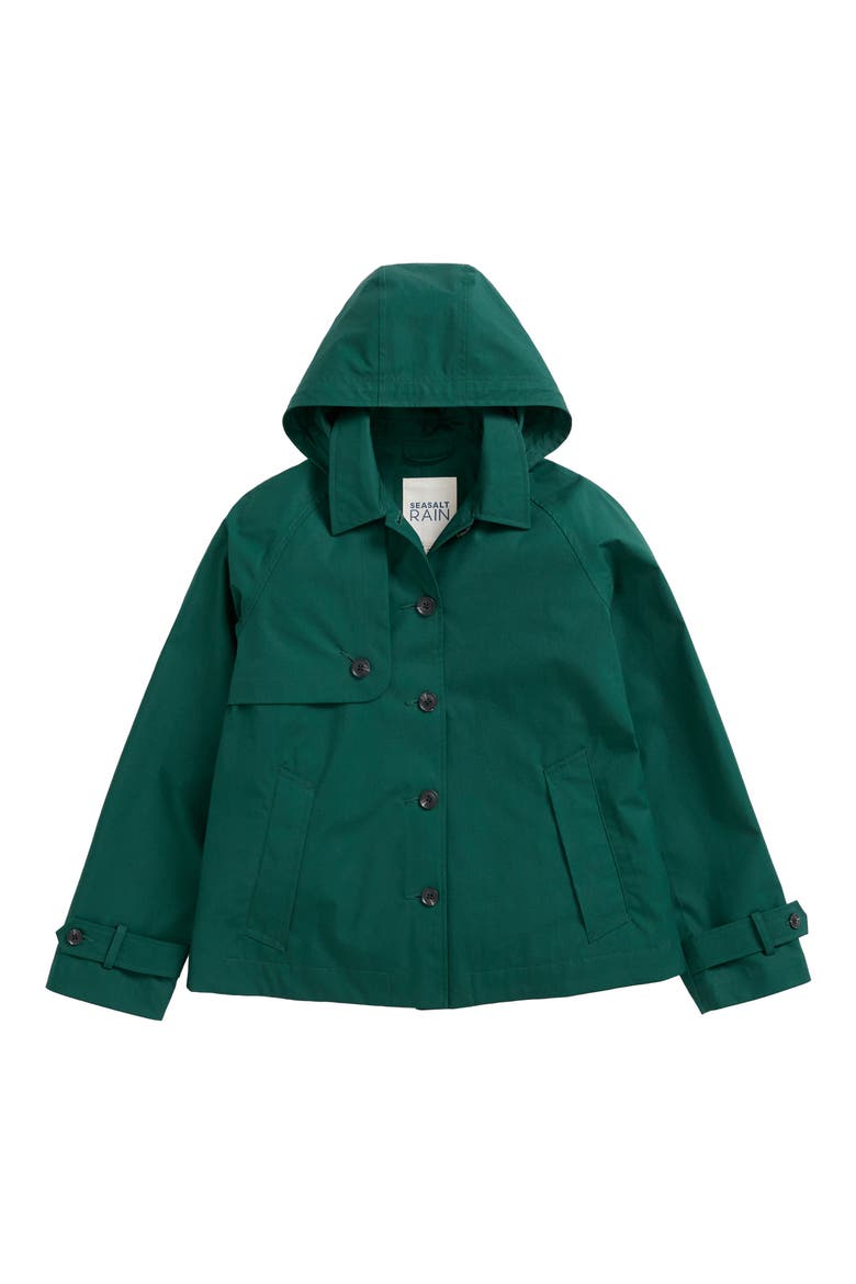 Neap Tide Waterproof Organic Cotton Jacket with Removable Hood, Alternate, color, WATSON GREEN