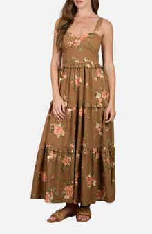 Floral Corset Ruffle Tiered Dress