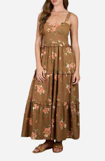 Floral Corset Ruffle Tiered Dress