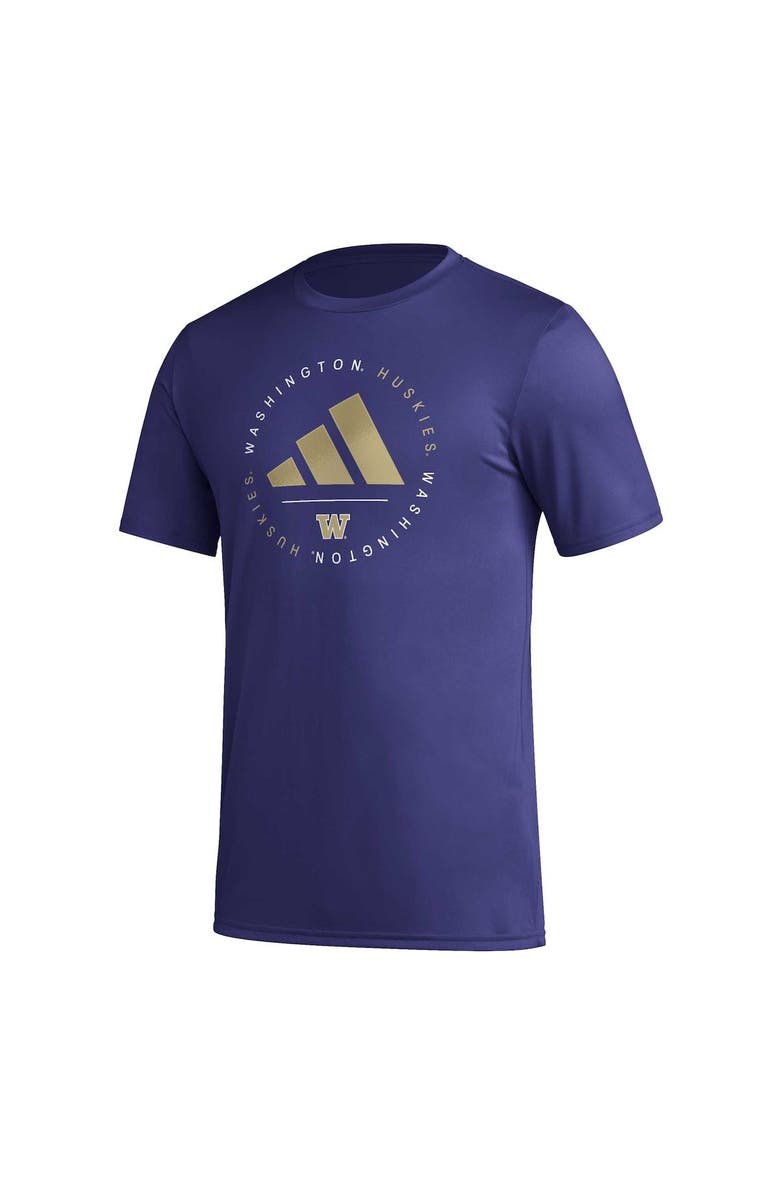 adidas Men's adidas Purple Washington Huskies Stripe Up AEROREADY Pregame T-Shirt, Alternate, color, Purple