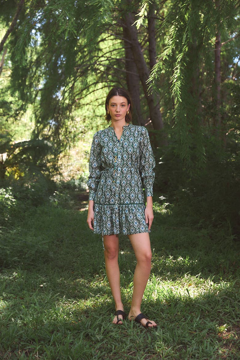 Ines Short Dress, Alternate, color, Green Indra