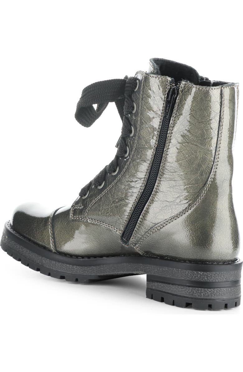Bos. & Co. Paulie Waterproof Lace-Up Bootie, Alternate, color, Pewter Mascara Patent