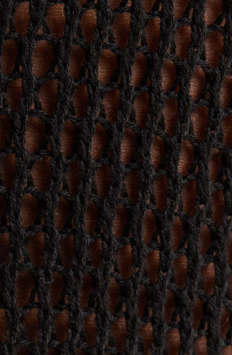 Nordstrom Sheer Open Knit Cover-Up Dress, Alternate, color, Black