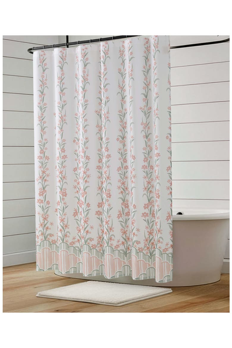 Floral Shower Curtain, Alternate, color, NORI FLORAL BLUSH