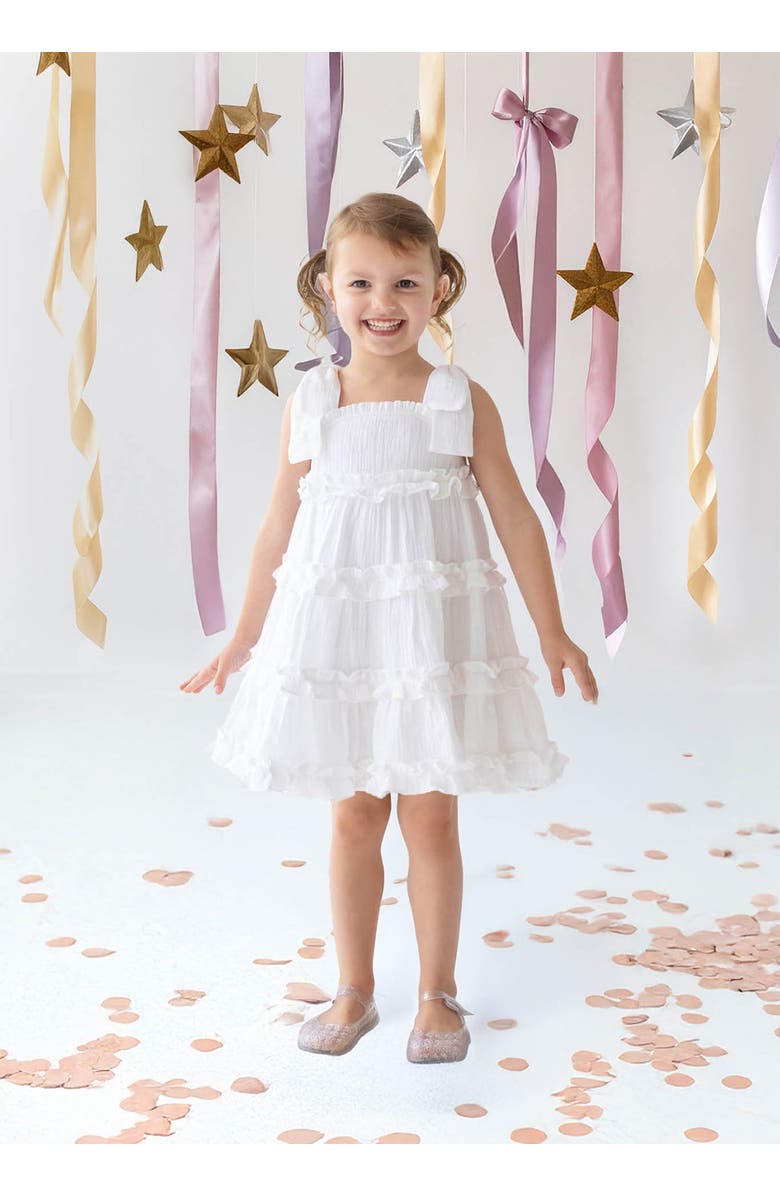 Isobella & Chloe Birds of a Feather Cap Sleeve Dress, Alternate, color, White