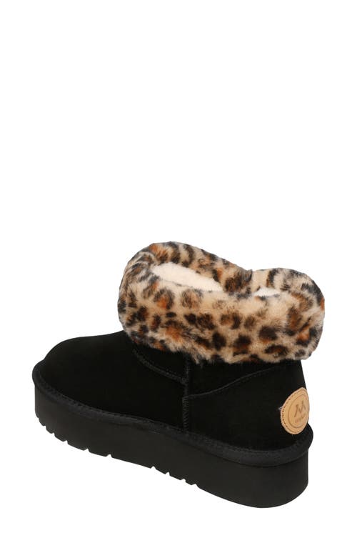 Mykos Suede & Faux Fur Trim Boot In Black
