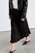 MANGO Burnout A-Line Midi Skirt