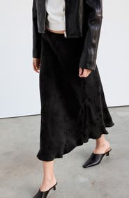 MANGO Burnout A-Line Midi Skirt