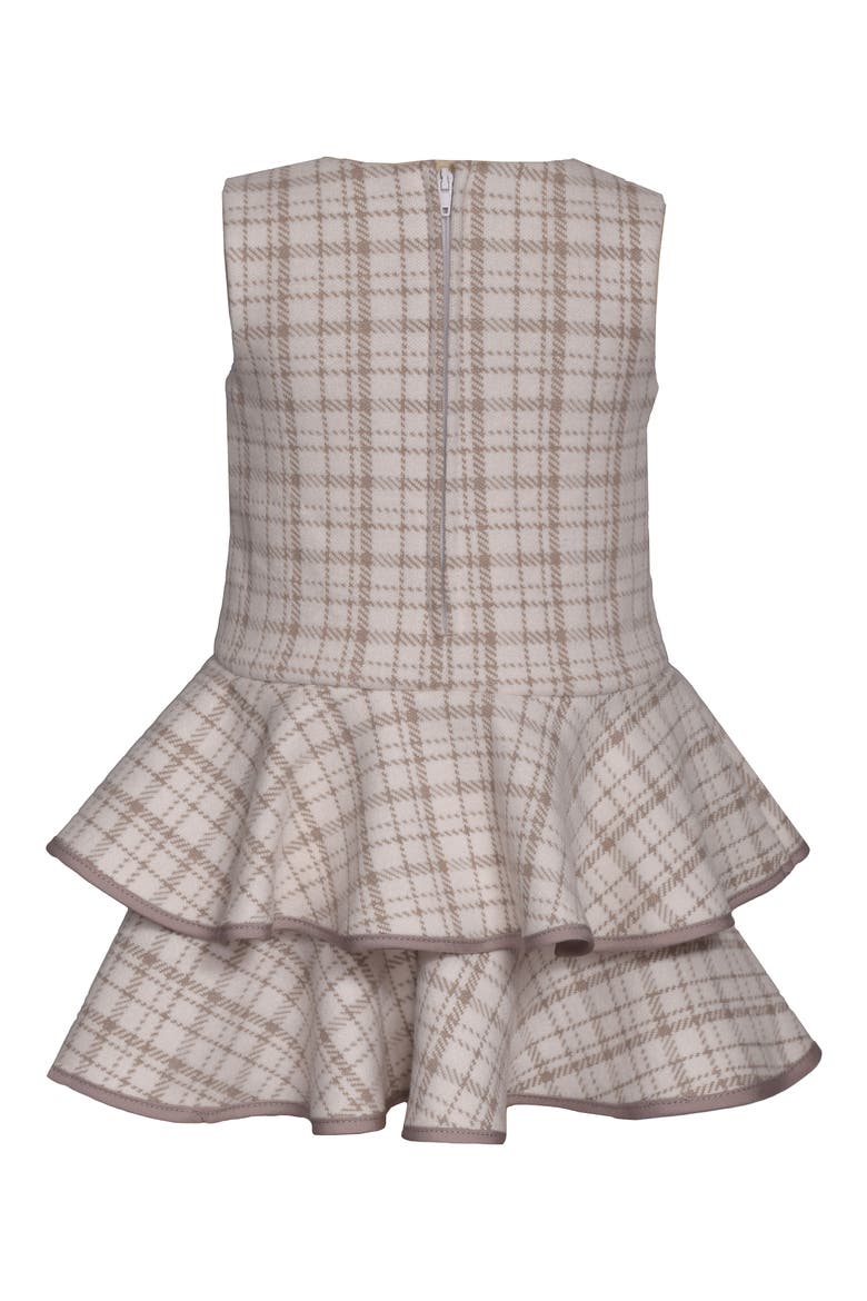 Kids' Plaid Tiered Dress & Jacket Set, Alternate, color, TAUPE